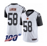 Men's Cincinnati Bengals #58 Carl Lawson Limited White Rush Vapor Untouchable 100th Season Football Jersey