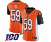 Men's Cincinnati Bengals #59 Nick Vigil Orange Alternate Vapor Untouchable Limited Player 100th Season Football Jersey