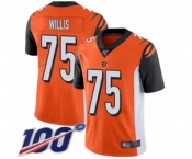 Men's Cincinnati Bengals #75 Jordan Willis Orange Alternate Vapor Untouchable Limited Player 100th Season Football Jersey