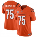 Men's Cincinnati Bengals #75 Orlando Brown Jr Orange 2025 F.U.S.E. With 2-Star C Patch Vapor Untouchable Limited Stitched Football Jersey