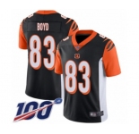 Men's Cincinnati Bengals #83 Tyler Boyd Black Team Color Vapor Untouchable Limited Player 100th Season Football Jersey