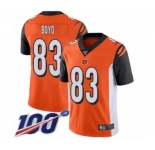 Men's Cincinnati Bengals #83 Tyler Boyd Orange Alternate Vapor Untouchable Limited Player 100th Season Football Jersey