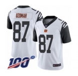 Men's Cincinnati Bengals #87 C.J. Uzomah Limited White Rush Vapor Untouchable 100th Season Football Jersey