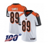 Men's Cincinnati Bengals #89 Drew Sample White Vapor Untouchable Limited Player 100th Season Football Jersey
