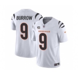 Men's Cincinnati Bengals #9 Joe Burrow White 2023 F.U.S.E. With 4-Star C Patch Vapor Untouchable Limited Football Stitched Jersey
