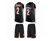 Men's Nike Cincinnati Bengals #2 Mike Nugent Limited Black Tank Top Suit NFL Jersey