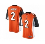 Men's Nike Cincinnati Bengals #2 Mike Nugent Limited Orange Alternate NFL Jersey