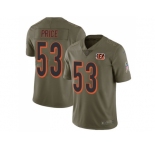 Nike Cincinnati Bengals #53 Billy Price Olive Men Stitched NFL Limited 2017 Salute To Service Jersey