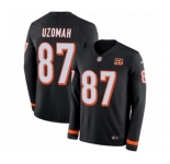 Nike Cincinnati Bengals #87 C.J. Uzomah Limited Black Therma Long Sleeve NFL Jersey