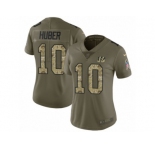 Women Nike Cincinnati Bengals #10 Kevin Huber Limited Olive Camo 2017 Salute to Service NFL Jersey