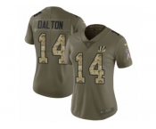 Women Nike Cincinnati Bengals #14 Andy Dalton Limited Olive Camo 2017 Salute to Service NFL Jersey