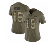 Women Nike Cincinnati Bengals #15 John Ross Limited Olive Camo 2017 Salute to Service NFL Jersey