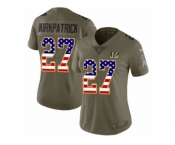 Women Nike Cincinnati Bengals #27 Dre Kirkpatrick Limited Olive USA Flag 2017 Salute to Service NFL Jersey
