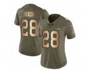 Women Nike Cincinnati Bengals #28 Joe Mixon Limited Olive Gold 2017 Salute to Service NFL Jersey