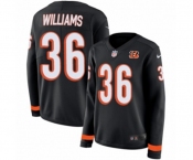 Women Nike Cincinnati Bengals #36 Shawn Williams Limited Black Therma Long Sleeve NFL Jersey