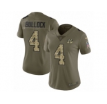 Women Nike Cincinnati Bengals #4 Randy Bullock Limited Olive Camo 2017 Salute to Service NFL Jersey