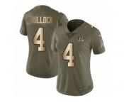 Women Nike Cincinnati Bengals #4 Randy Bullock Limited Olive Gold 2017 Salute to Service NFL Jersey