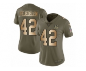 Women Nike Cincinnati Bengals #42 Clayton Fejedelem Limited Olive Gold 2017 Salute to Service NFL Jersey