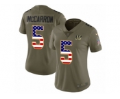 Women Nike Cincinnati Bengals #5 AJ McCarron Limited Olive USA Flag 2017 Salute to Service NFL Jersey