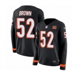 Women Nike Cincinnati Bengals #52 Preston Brown Limited Black Therma Long Sleeve NFL Jersey
