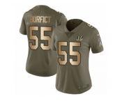 Women Nike Cincinnati Bengals #55 Vontaze Burfict Limited Olive Gold 2017 Salute to Service NFL Jersey