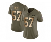 Women Nike Cincinnati Bengals #57 Vincent Rey Limited Olive Gold 2017 Salute to Service NFL Jersey
