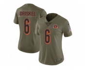 Women Nike Cincinnati Bengals #6 Jeff Driskel Limited Olive 2017 Salute to Service NFL Jersey