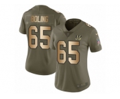 Women Nike Cincinnati Bengals #65 Clint Boling Limited Olive Gold 2017 Salute to Service NFL Jersey