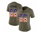 Women Nike Cincinnati Bengals #66 Trey Hopkins Limited Olive USA Flag 2017 Salute to Service NFL Jersey