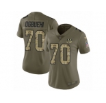 Women Nike Cincinnati Bengals #70 Cedric Ogbuehi Limited Olive Camo 2017 Salute to Service NFL Jersey