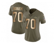 Women Nike Cincinnati Bengals #70 Cedric Ogbuehi Limited Olive Gold 2017 Salute to Service NFL Jersey