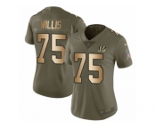 Women Nike Cincinnati Bengals #75 Jordan Willis Limited Olive Gold 2017 Salute to Service NFL Jersey