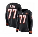 Women Nike Cincinnati Bengals #77 Cordy Glenn Limited Black Therma Long Sleeve NFL Jersey