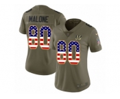 Women Nike Cincinnati Bengals #80 Josh Malone Limited Olive USA Flag 2017 Salute to Service NFL Jersey
