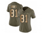 Women Nike Cincinnati Bengals #81 Tyler Kroft Limited Olive Gold 2017 Salute to Service NFL Jersey