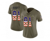 Women Nike Cincinnati Bengals #81 Tyler Kroft Limited Olive USA Flag 2017 Salute to Service NFL Jersey