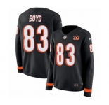Women Nike Cincinnati Bengals #83 Tyler Boyd Limited Black Therma Long Sleeve NFL Jersey