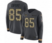 Women Nike Cincinnati Bengals #85 Tyler Eifert Limited Black Salute to Service Therma Long Sleeve NFL Jersey