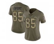 Women Nike Cincinnati Bengals #85 Tyler Eifert Limited Olive Camo 2017 Salute to Service NFL Jersey