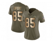 Women Nike Cincinnati Bengals #85 Tyler Eifert Limited Olive Gold 2017 Salute to Service NFL Jersey