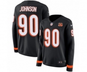 Women Nike Cincinnati Bengals #90 Michael Johnson Limited Black Therma Long Sleeve NFL Jersey