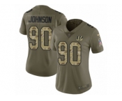 Women Nike Cincinnati Bengals #90 Michael Johnson Limited Olive Camo 2017 Salute to Service NFL Jersey