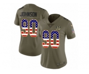 Women Nike Cincinnati Bengals #90 Michael Johnson Limited Olive USA Flag 2017 Salute to Service NFL Jersey