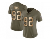 Women Nike Cincinnati Bengals #92 Pat Sims Limited Olive Gold 2017 Salute to Service NFL Jersey