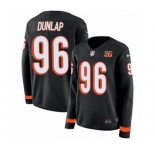 Women Nike Cincinnati Bengals #96 Carlos Dunlap Limited Black Therma Long Sleeve NFL Jersey