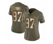 Women Nike Cincinnati Bengals #97 Geno Atkins Limited Olive Gold 2017 Salute to Service NFL Jersey