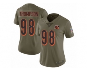 Women Nike Cincinnati Bengals #98 Brandon Thompson Limited Olive 2017 Salute to Service NFL Jersey