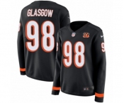 Women Nike Cincinnati Bengals #98 Ryan Glasgow Limited Black Therma Long Sleeve NFL Jersey