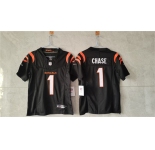 Women's Cincinnati Bengals #1 Ja'Marr Chase Black F.U.S.E. Vapor Football Stitched Jersey