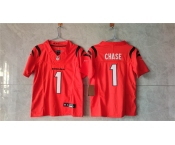 Women's Cincinnati Bengals #1 Ja'Marr Chase Orange F.U.S.E. Vapor Football Stitched Jersey